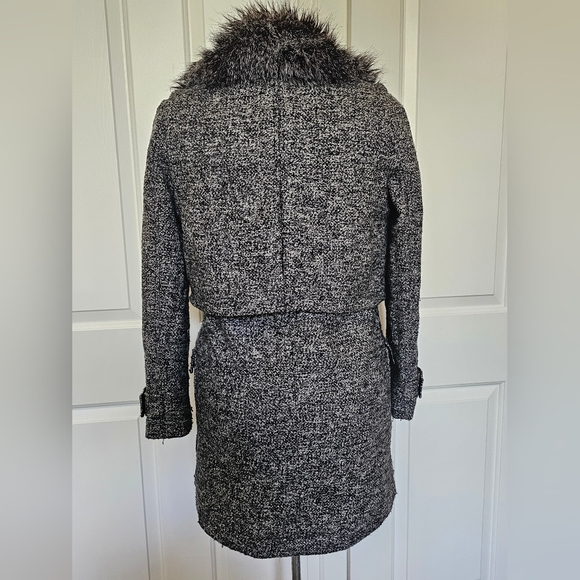 Calvin Klein Gray Trench Coat with Notched Lapel - Picture 5 of 8